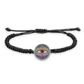 Evil Eye String Bracelet UV glow Braided Rope Charm bracelets Stainless mexican evil eye decor iridescent holographic pyschedelic Fashion Hand Accessory
