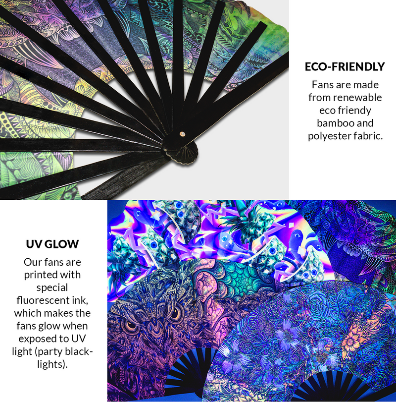 Bottom Hand Fan UV Glow Pride Handheld Bamboo Clack Fans Gay Gifts Accessories