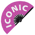Iconic hand fan foldable bamboo circuit rave hand fans Slang Words Fan outfit party gear gifts music festival rave accessories