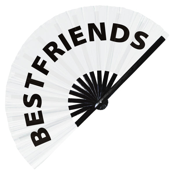 Bestfriends fan foldable bamboo circuit rave hand fans funny gag slang words expressions statement outfit party supply gear gifts music festival event rave accessories essential for men and women wear
