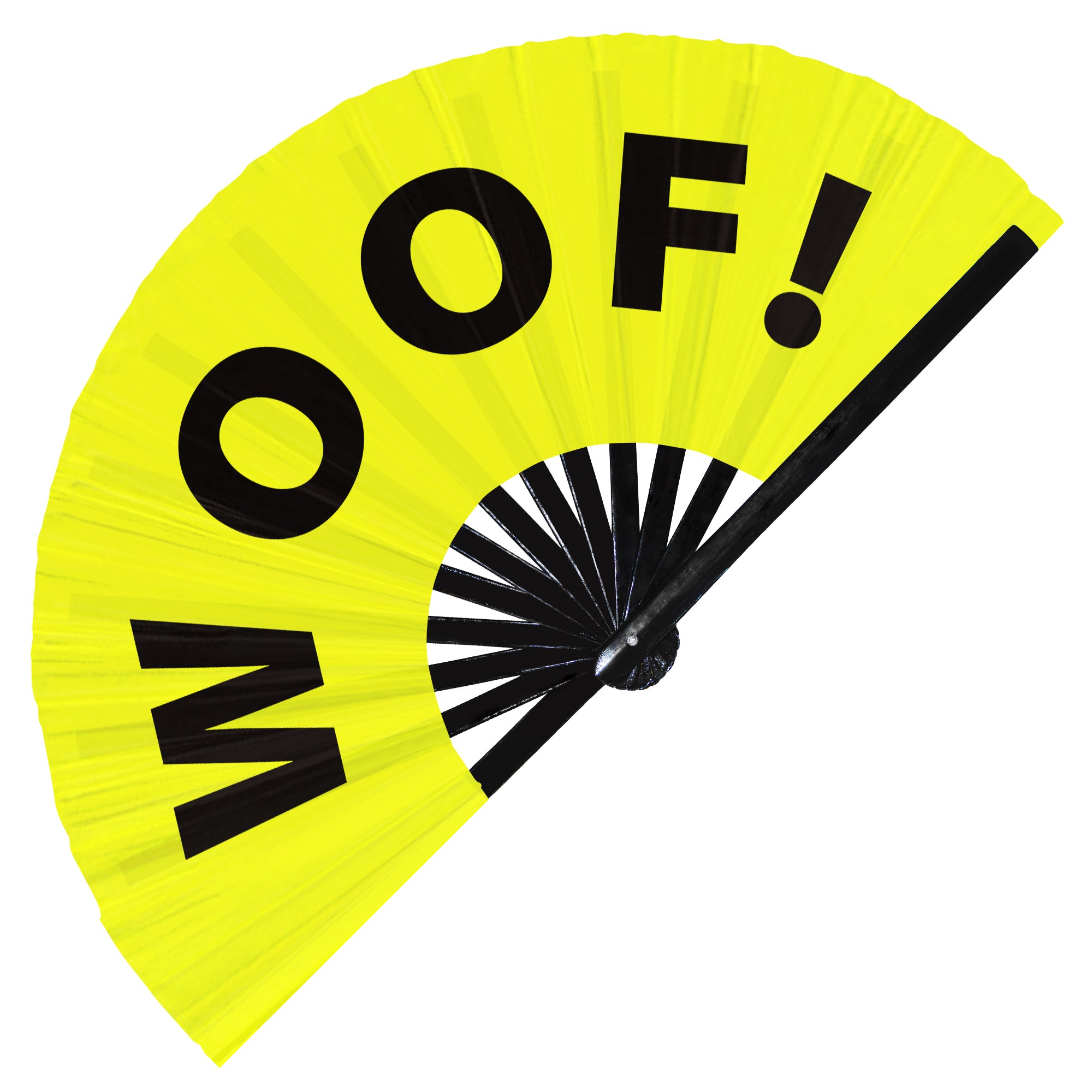 Woof! hand fan foldable bamboo circuit rave hand fans Slang Words Fan