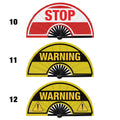 Road Signs UV Glow Handheld Fan | Stop Sign Fan, Go, Caution, Warning, Attention Foldable Bamboo Hand Fan for Men and Women Chinese Bamboo Fan for Parties, Raves and Events