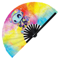Cute Alien Cartoon Chibi | foldable bamboo gifts Festival accessories Rave handheld event Clack Hand Fan