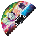 Cute Alien Cartoon Chibi Bamboo Hand Fan