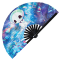 Cute Alien Cartoon Chibi | foldable bamboo gifts Festival accessories Rave handheld event Clack Hand Fan