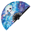 Cute Alien Cartoon Chibi Bamboo Hand Fan