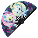 Cute Alien Chibi Cartoons hand fan foldable bamboo circuit rave hand fans party gear gifts music festival accessories