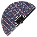 Cute Anchor Pattern Bamboo Hand Fan