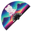 Cute Bear Boba Tea Kawaii Bamboo Hand Fan