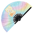 Cute Bear Boba Tea Kawaii Bamboo Hand Fan