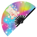 Cute Bear Boba Tea Kawaii Bamboo Hand Fan