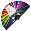 Cute Bear Drinking Coffee Bamboo Hand Fan