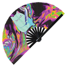 Cute Funny Cat Holding Knife Bamboo Hand Fan