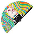 Cute Funny Hamster Holding Knife Bamboo Hand Fan