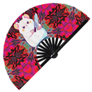 Cute Funny Hamster Holding Knife Bamboo Hand Fan