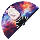 Cute Funny Hamster Holding Knife Bamboo Hand Fan