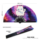 Cute Funny Cat Holding Knife Bamboo Hand Fan