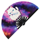 Cute Funny Cat Holding Knife I Choose Violence Murder Kitten | Hand Fan - Foldable Bamboo Fan Accessories