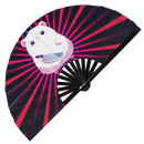 Cute Funny Hamster Holding Knife Bamboo Hand Fan