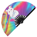 Cute Funny Hamster Holding Knife Bamboo Hand Fan