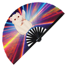 Cute Funny Hamster Holding Knife Bamboo Hand Fan