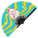 Cute Funny Chicken Holding Knife Bamboo Hand Fan