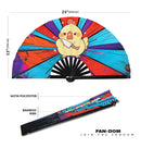 Cute Funny Chicken Holding Knife Bamboo Hand Fan