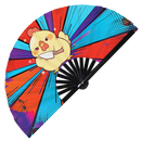 Cute Funny Chicken Holding Knife I Choose Violence Murder Rooster | Hand Fan - Foldable Bamboo Fan Accessories