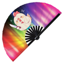 Cute Funny Chicken Holding Knife Bamboo Hand Fan