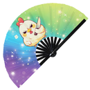 Cute Funny Chicken Holding Knife Bamboo Hand Fan