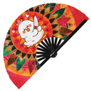 Cute Funny Chicken Holding Knife Bamboo Hand Fan