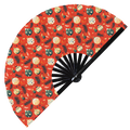 Cute Christmas Balls Pattern Bamboo Hand Fan