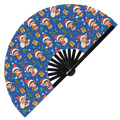 Cute Christmas Elf Pattern Bamboo Hand Fan