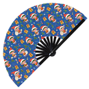 Cute Christmas Elf Pattern Bamboo Hand Fan