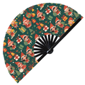 Cute Christmas Elf Pattern Bamboo Hand Fan