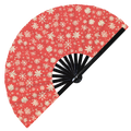 Cute Christmas Snowflakes Pattern Bamboo Hand Fan