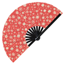 Cute Christmas Snowflakes Pattern Bamboo Hand Fan