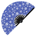 Cute Christmas Snowflakes Pattern Bamboo Hand Fan