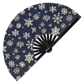 Cute Christmas Snowflakes Pattern Bamboo Hand Fan