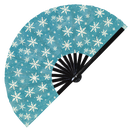 Cute Christmas Snowflakes Pattern Bamboo Hand Fan