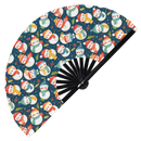 Cute Christmas Snowman Pattern Bamboo Hand Fan