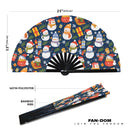Cute Christmas Snowman Pattern Bamboo Hand Fan