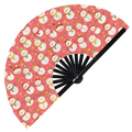 Cute Christmas Snowman Pattern Bamboo Hand Fan