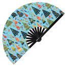 Cute Christmas Tree Pattern Bamboo Hand Fan