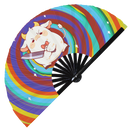 Cute Funny Cow Holding Knife Bamboo Hand Fan
