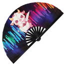 Cute Funny Cow Holding Knife Bamboo Hand Fan