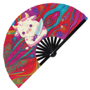 Cute Funny Cow Holding Knife Bamboo Hand Fan