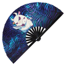 Cute Funny Cow Holding Knife Bamboo Hand Fan