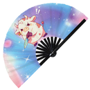 Cute Funny Cow Holding Knife Bamboo Hand Fan