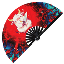 Cute Funny Cow Holding Knife I Choose Violence Murder Cow | Hand Fan foldable bamboo gifts Festival accessories Rave handheld event